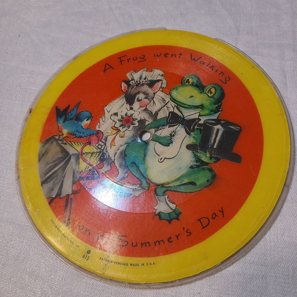 Vintage Children's Record with Frog Illustration